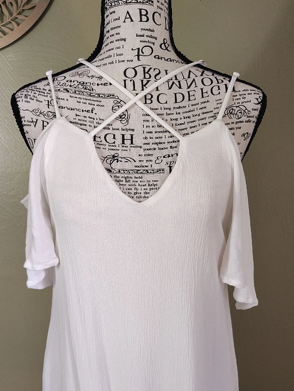 Lulus Afterglow White Strappy Cold Shoulder Mini Shift Dress‎ Large